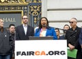 Mayor London Breed speaking at an Affordable Housing Press Conference in front of City Hall Royalty Free Stock Photo