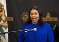 Mayor London Breed speaking about the Clean California project