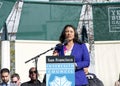 Mayor London Breed speaking at the MLK Jr Day Festival at Yerba Buena Gardens