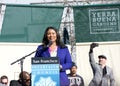 Mayor London Breed speaking at the MLK Jr Day Festival at Yerba Buena Gardens