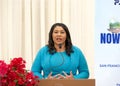 Mayor London Breed speaking at Nowruz celebration at City Hall.