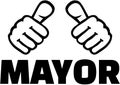 Mayor with thumbs. T-Shirt design.