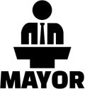 Mayor word with icon Royalty Free Stock Photo
