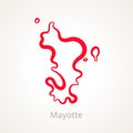 Mayotte - Outline Map Royalty Free Stock Photo