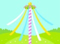 Maypole for May Day festival celebration