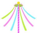 Maypole for May Day festival celebration