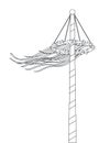 maypole with ribbons outline isolated on white Royalty Free Stock Photo