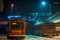 MAYRHOFEN, AUSTRIA - JANUARY 17 2013: Train at the Mayrhofen ski resort station Royalty Free Stock Photo