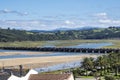 Maza bridge over the estuary of San Vicente de la Barquera, Cantabria, Spain Royalty Free Stock Photo