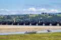 Maza bridge over the estuary of San Vicente de la Barquera  Cantabria  Spain Royalty Free Stock Photo