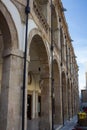 Mazara del Vallo, Sicily, Italy, January 19, 2020 arcades of Piazza della Repubblica