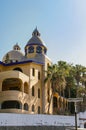 Moorish architecture of shopping mall along Paseo Claussen, Mazatlan, Mexico