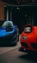 retro photos of two mazda rx7 Royalty Free Stock Photo