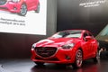 MAZDA 2 SKYACTIV car on world premiere display