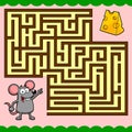 Cartoon Maze Game Education For Kids Help The Mouse Get To The Cheese Royalty Free Stock Photo