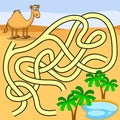 Cartoon Maze Game Education For Kids Help The Camel Get To The Oasis With Water