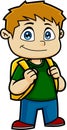 Happy School Boy Cartoon Character With Backpack Royalty Free Stock Photo