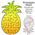 Pineapple Summer maze labyrinth game sheet Royalty Free Stock Photo