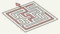 Maze with Arrow, Problem Solving, Direction, Challenge, vector design Generative AI Royalty Free Stock Photo