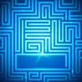 Maze-bright-light-dark-blue-background Royalty Free Stock Photo