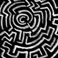 Maze chalk symbol on black