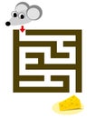 Maze for children with mouse & cheese Royalty Free Stock Photo