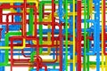 Maze of colorful pipes background Royalty Free Stock Photo