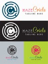 Maze cricle logo icon vector template elements Royalty Free Stock Photo