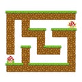 Maze dungeon. Game for kids. Puzzle for children. Cartoon style. Labyrinth conundrum. Color vector illustration. The development