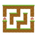 Maze dungeon. Game for kids. Puzzle for children. Cartoon style. Labyrinth conundrum. Color vector illustration. The development