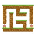 Maze dungeon. Game for kids. Puzzle for children. Cartoon style. Labyrinth conundrum. Color vector illustration. The development