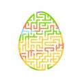 Maze easter egg. Game for kids. Puzzle for children. Cartoon style. Labyrinth conundrum. Color vector illustration. The