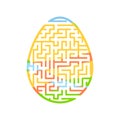 Maze easter egg. Game for kids. Puzzle for children. Cartoon style. Labyrinth conundrum. Color vector illustration. The