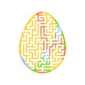 Maze easter egg. Game for kids. Puzzle for children. Cartoon style. Labyrinth conundrum. Color vector illustration. The