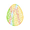 Maze easter egg. Game for kids. Puzzle for children. Cartoon style. Labyrinth conundrum. Color vector illustration. The