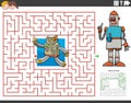 Maze educational game with cartoon robots