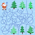 Find out which Christmas tree Santa Claus will decorate. Maze educational game