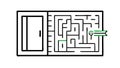 Maze Exit Solution Icon, Problem Solving Pathway Vector, vector design Generative AI Royalty Free Stock Photo