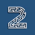 Maze font number 2 Royalty Free Stock Photo