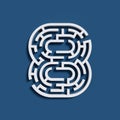 Maze font number 8 Royalty Free Stock Photo