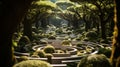 A maze in a forest Royalty Free Stock Photo