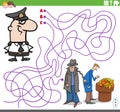 Maze game with cartoon policeman character and thief