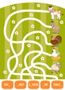 Maze game for children. Goat, Cow, Chicken, Turkey and Sheep