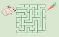 Maze game for children. Help the rabbit to get the carrot.