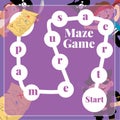 Maze game for kids. Pirate treasure map Royalty Free Stock Photo