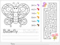Maze game, Color by numbers - Worksheet for education