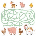 Maze game (farm animals - cow, pig, chicken, duck)