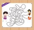 Maze Game. funny kid try to find animals