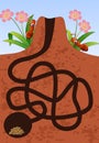 Maze game: Help the ants to find home under the ground