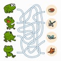 Maze game: Help frogs to find food